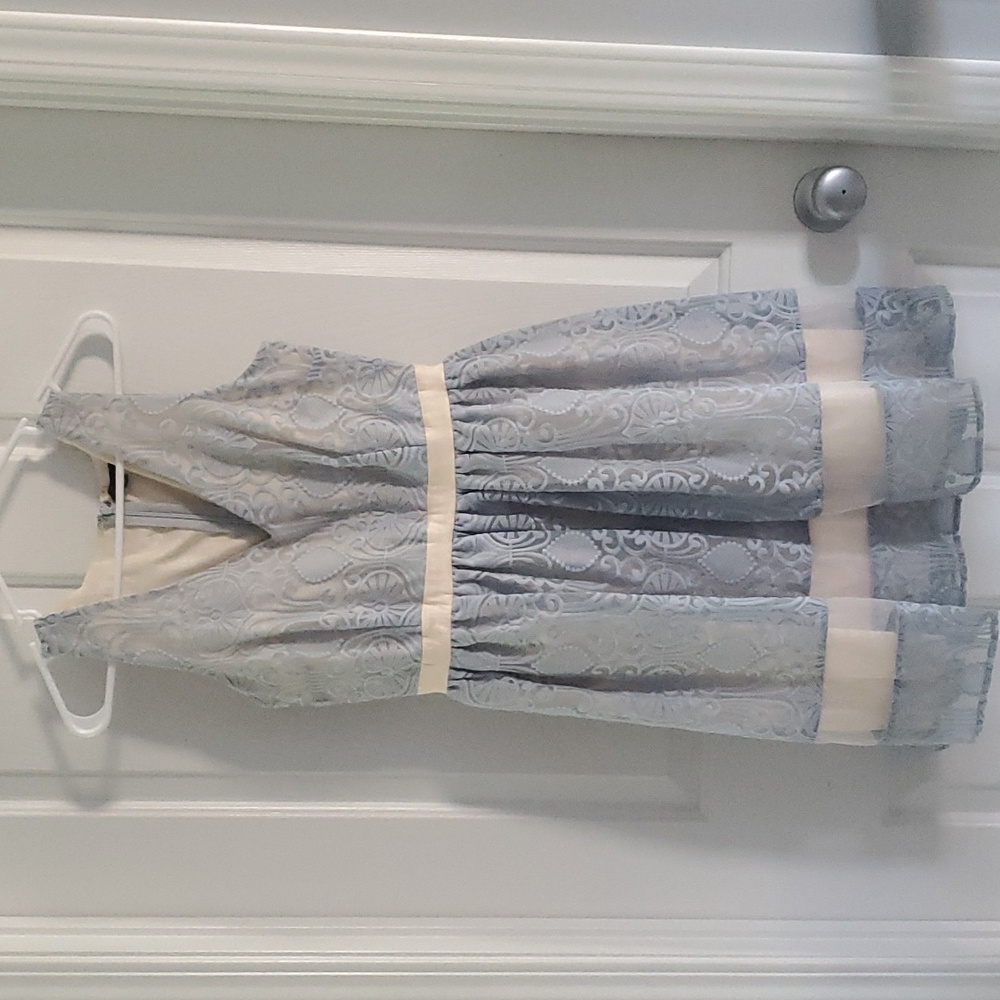 Luvposh Blue & Cream Dress, sz M